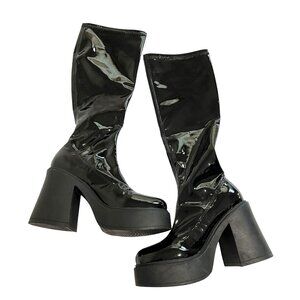 Windsor Smith Goodbye Patent Platform Boots in Black